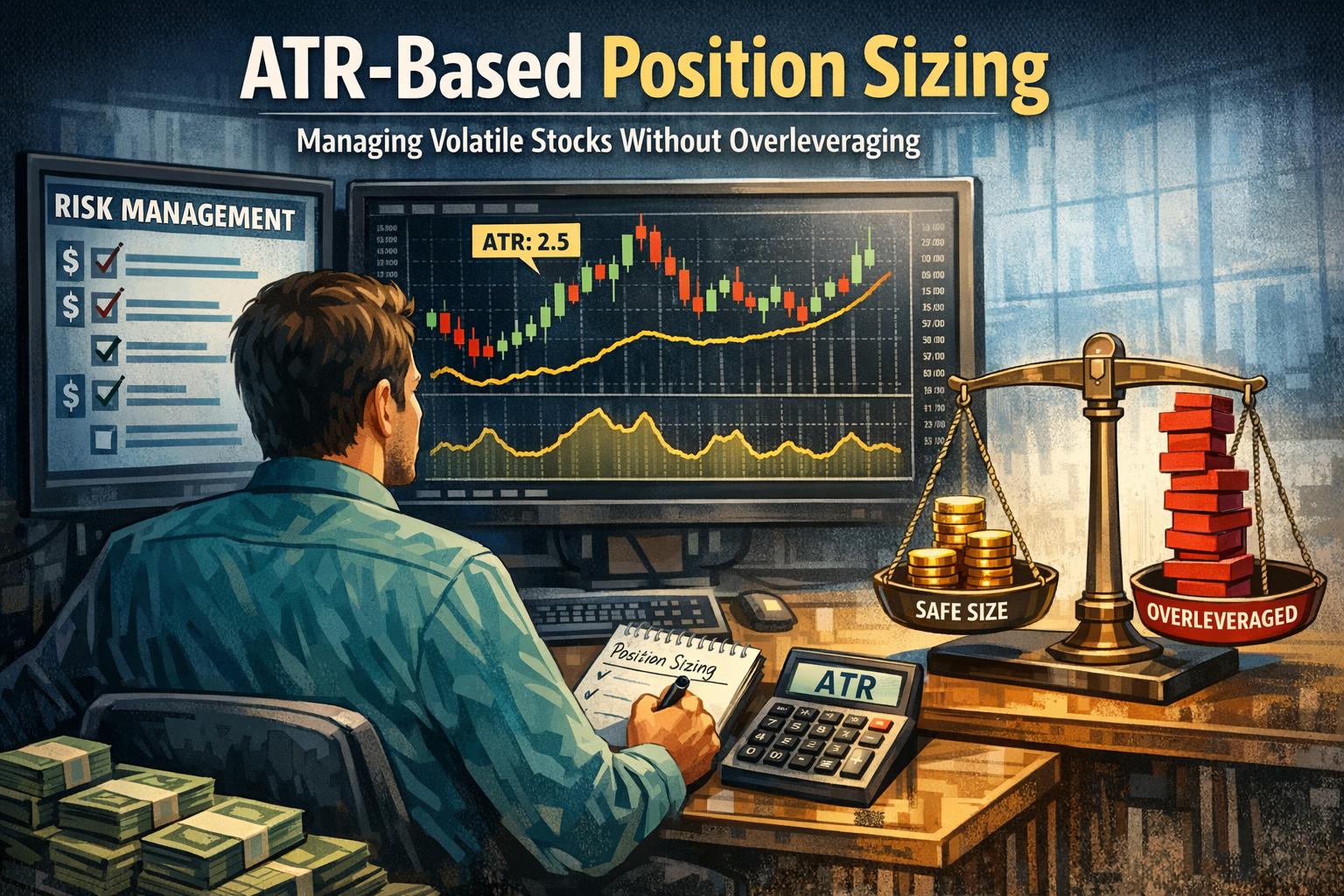 ATR-based position sizing for volatile names without overleveraging