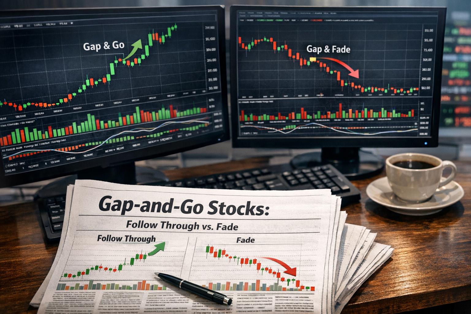 Gap-and-go stocks: when morning gaps follow through vs fade